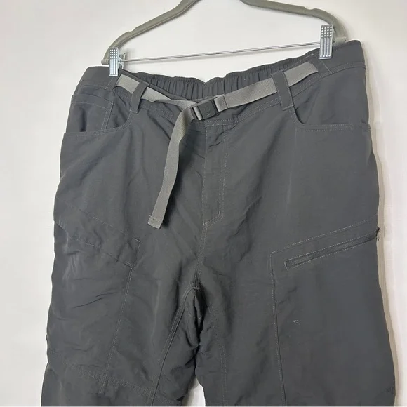 The North Face Mens Zip Off Pants Shorts XXL Gray Cargo Pockets with Belt - Picture 4 of 14